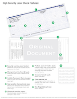 Blue Red High Security 3 Per Page Laser Checks | L3CHS-BR