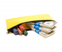 Yellow Zipper Bank Bag, 5.5" X 10.5" | CUR-009