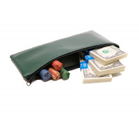Forest Green Zipper Bank Bag, 5.5" X 10.5" | CUR-013