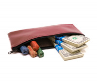 Burgundy Zipper Bank Bag, 5.5" X 10.5" | CUR-018