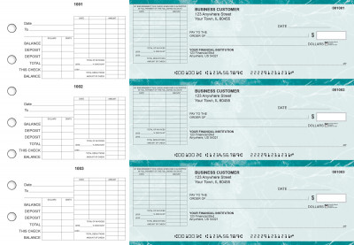 Teal Marble General Itemized Invoice Business Checks | BU3-EMA01-GII