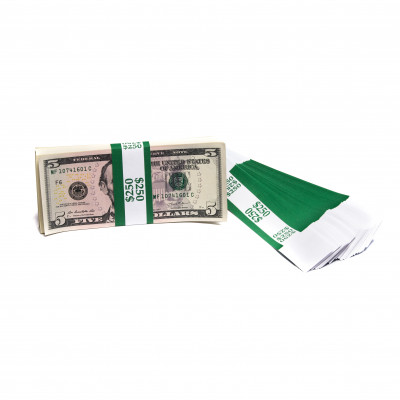 Dark Green Barred $250 Currency Bands  | CBB-005