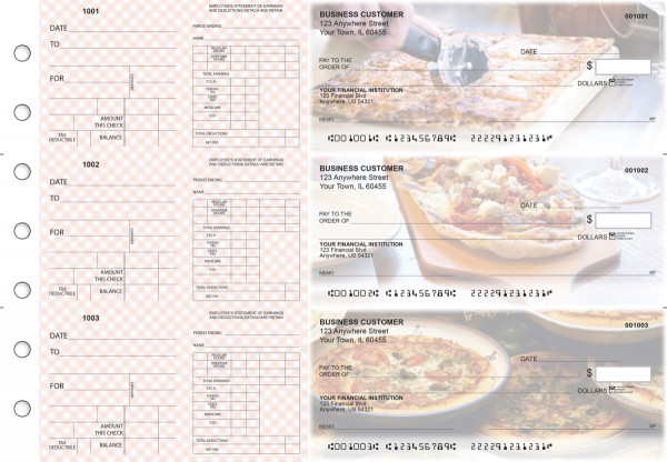 Pizza Dual Purpose Voucher Business Checks