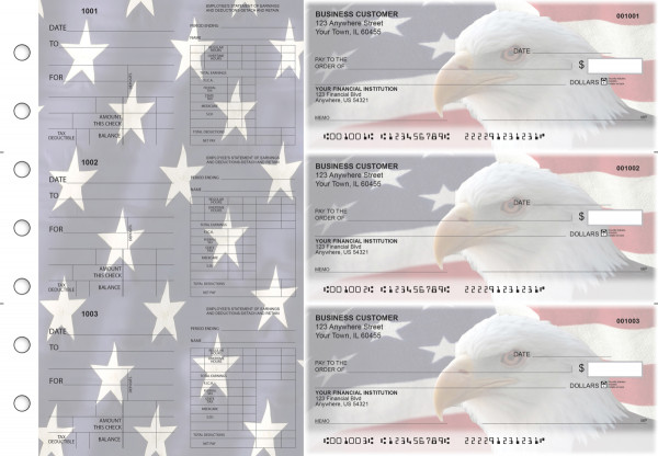 American Flag Dual Purpose Voucher Business Checks | BU3-7CDS32-DPV