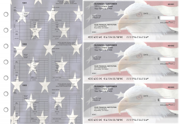 American Flag Multi-Purpose Counter Signature Business Checks | BU3-7CDS32-MPC
