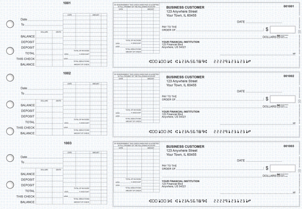 Blue Knit General Itemized Invoice Business Checks