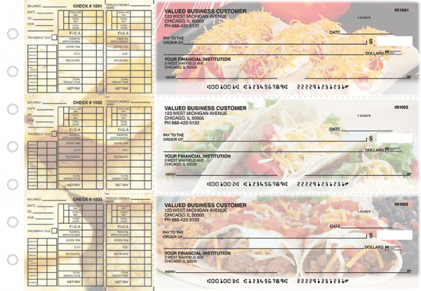 Mexican Cuisine Payroll Designer Business Checks  | BU3-CDS07-PAY