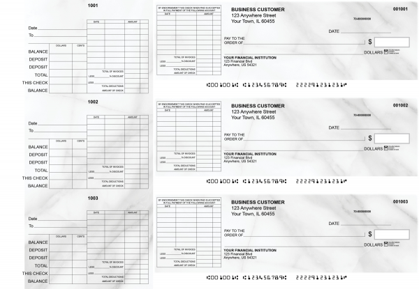 Marble General Itemized Invoice Business Checks | BU3-CDS20-GII