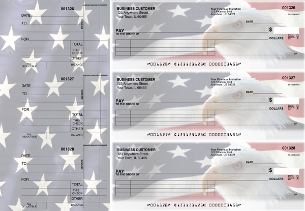 American Flag Itemized Payment Business Checks