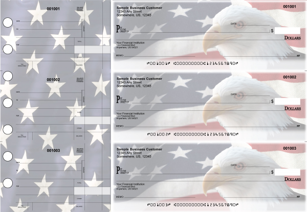 American Flag Standard Disbursement Designer Business Checks | BU3-CDS32-SDS