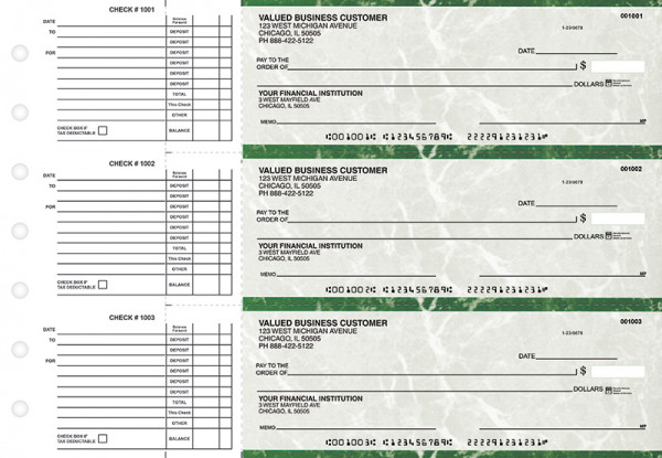Green Marble Accounts Payable Business Checks | BU3-GMA01-DED