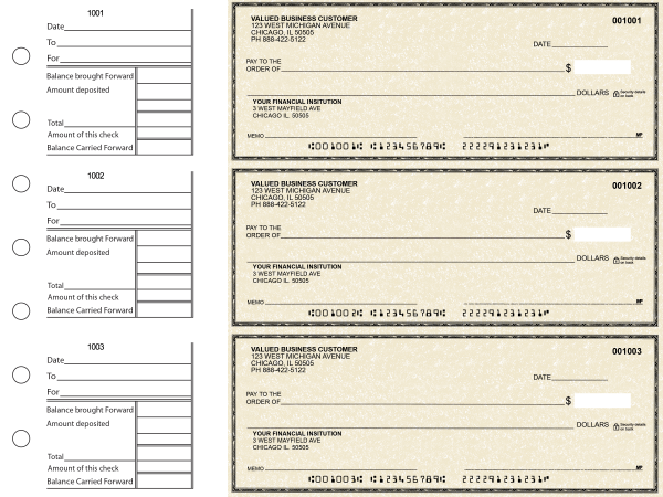 Tan Parchment General Business Checks