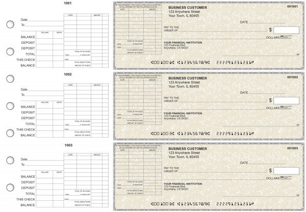 Tan Parchment General Itemized Invoice Business Checks