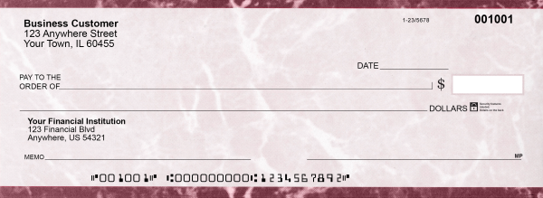 Burgundy Marble Business Pocket Checks