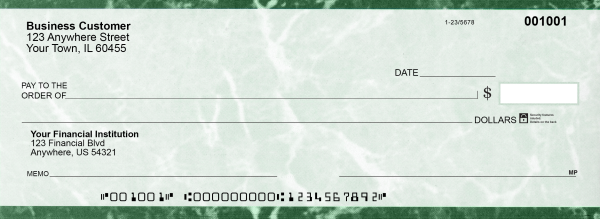 Green Marble Business Pocket Checks