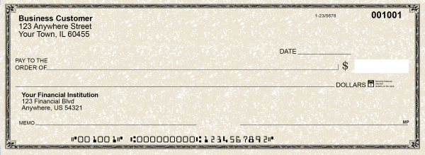 Tan Parchment Business Pocket Checks