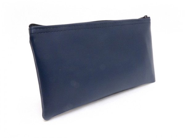 Navy Blue Zipper Bank Bag, 5.5" X 10.5" | CUR-016