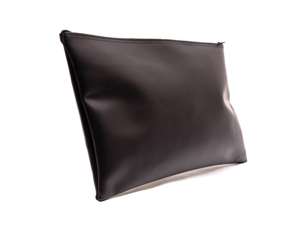 Black Zipper Bank Bag, 12" X 16" | CUR-020