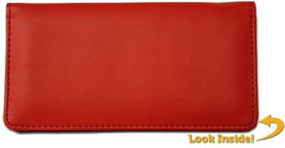 Red Leather Checkbook Cover