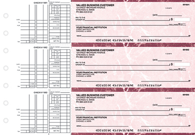 Burgundy Marble Multi Purpose Business Checks