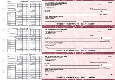 Burgundy Marble Payroll Business Checks