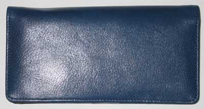 Blue Leather Checkbook Cover